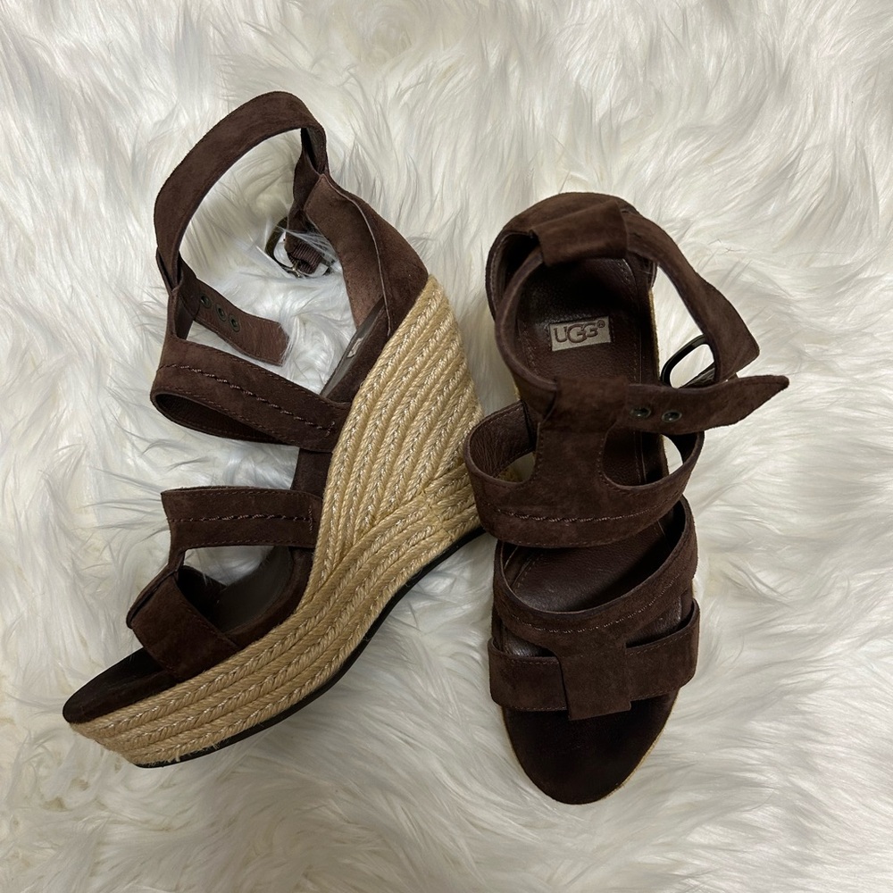 UGG Wedge Shoes - Brown Suede - Size 6